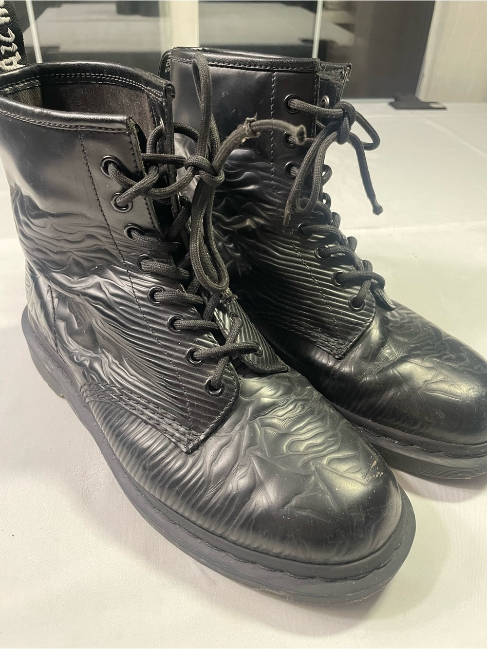 Dr. Martens 1460 Joy Division Unknown Pleasures Black Leather Boots